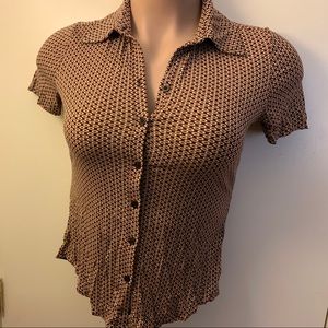 Women’s Ann Taylor Loft Shirt Sleeve Geometric Shirt Size Medium